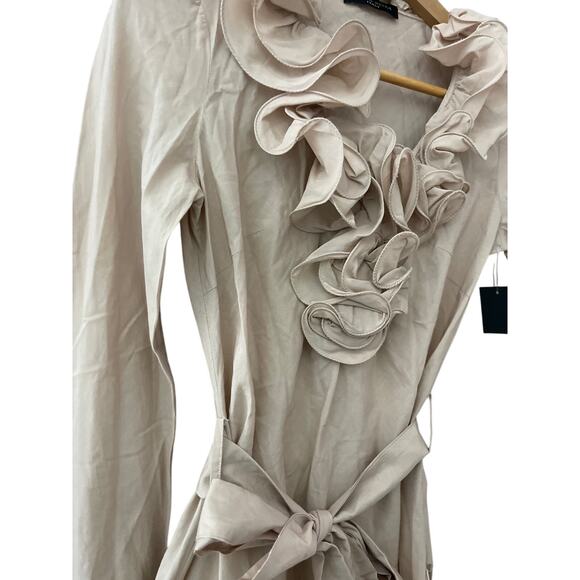 Donna Bella Italy Silk Romantic Ruffled Neckline Dusty Rose Size Small - Picture 4 of 10